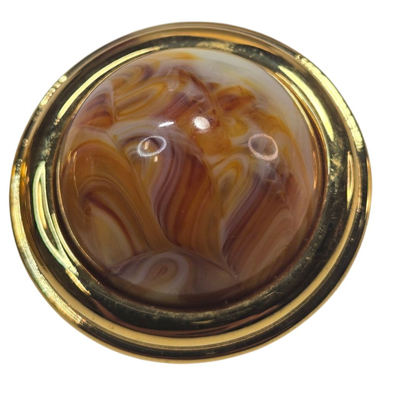 Women's Joan Rivers Chunky Cabochon Clip On Earrings One Size Orange White - Picture 7 of 7